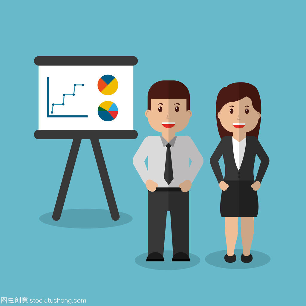 商人和女實業家工人展示板圖