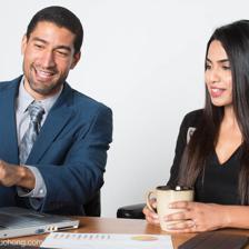 與客戶共事的女實業家